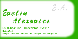 evelin alexovics business card